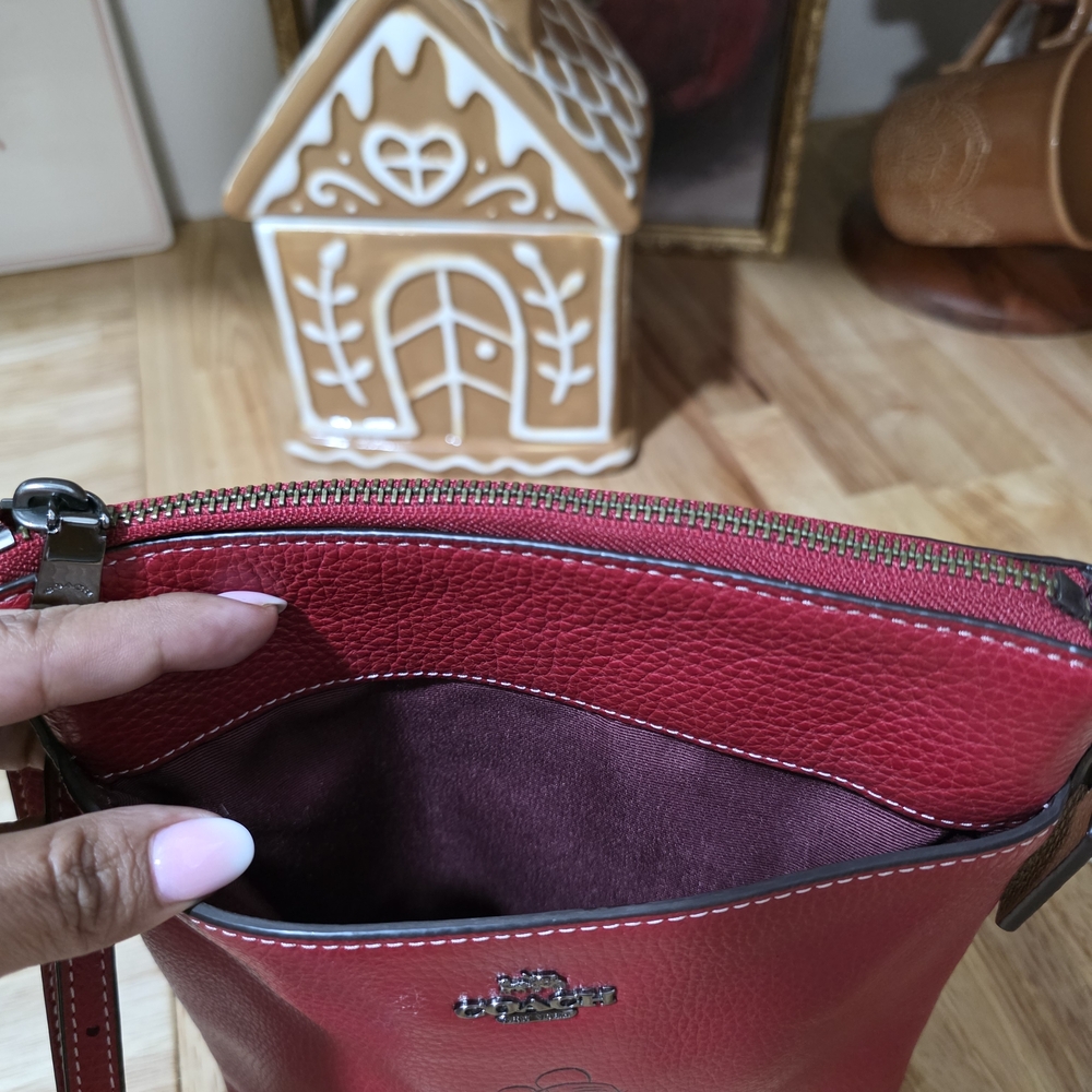 Coach Red Leather Crossbody Bag - Picture 3 of 13